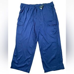 NWT Torrid Pull On Wide Leg Stretch Challis Cargo Pant Peacoat 4XL Regular Navy